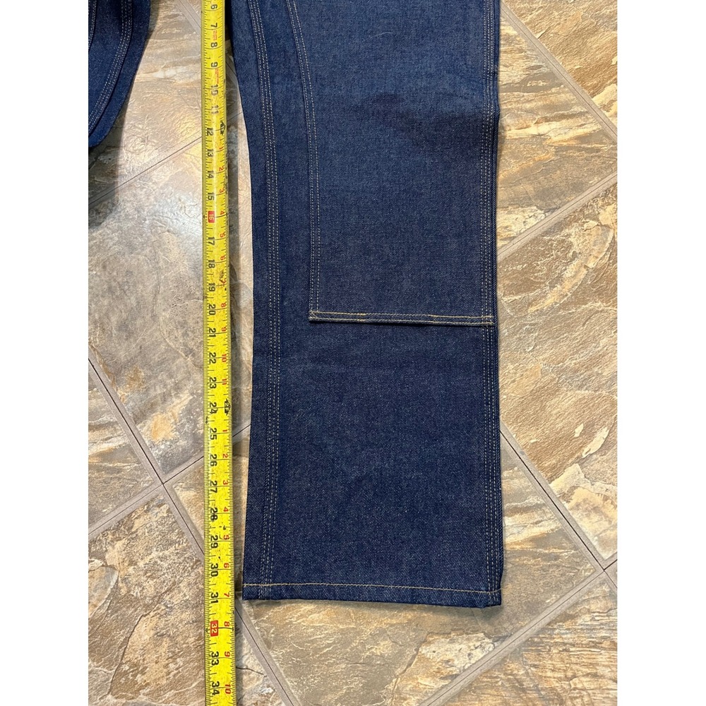Carhartt Logger Dungarees Men 34x30 Blue NEW Double Front B07 DNM Work Pants - Picture 9 of 10